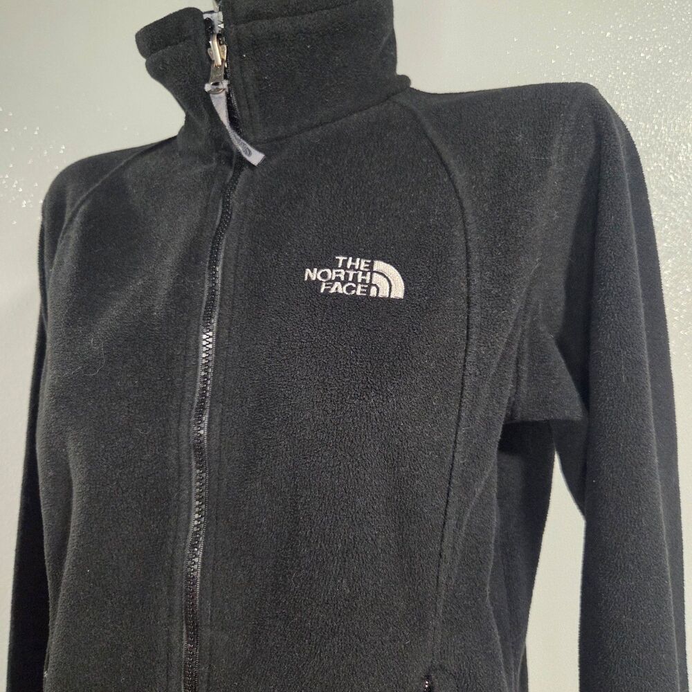 The North Face Jacket Womens Medium Black Fleece Full Zip Mock Neck Hike Outdoor